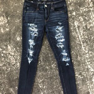 American Eagle Dark Wash Distressed Jeans